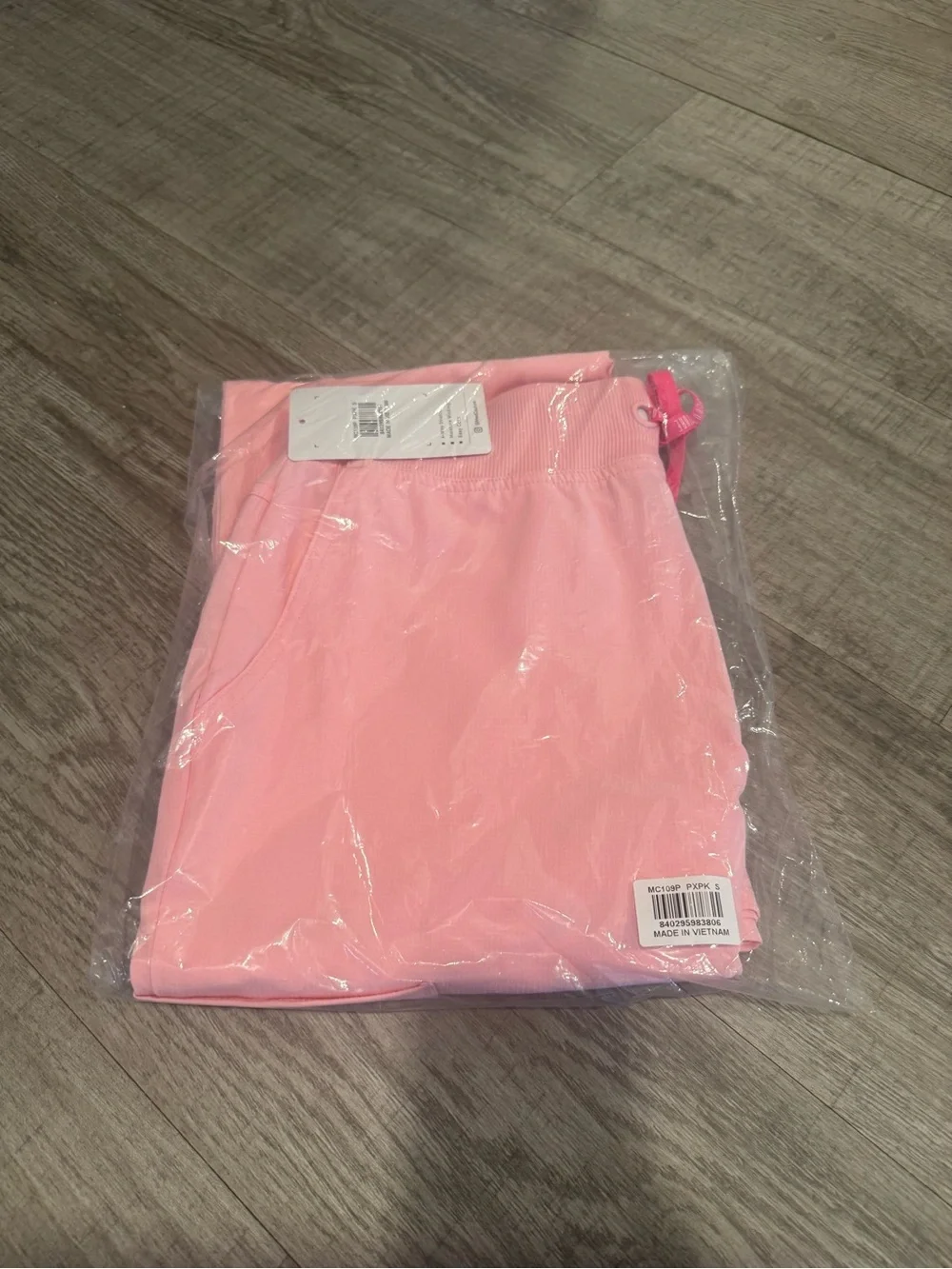 Med Couture Pink Wide-Leg Scrub Pants with Drawstring